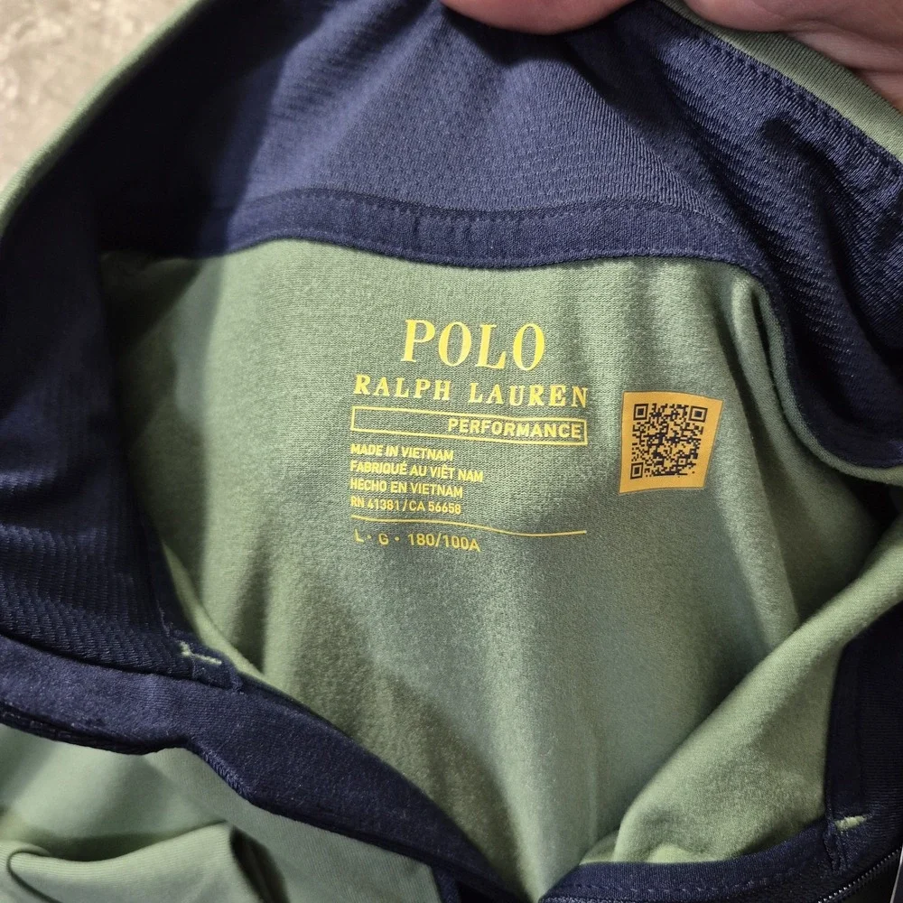 Polo Ralph Lauren Performance Pullover Top Mens Large Green Stretch Outdoor Golf